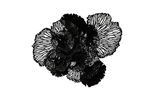 Flower Wall Art, Large, Black, Metal