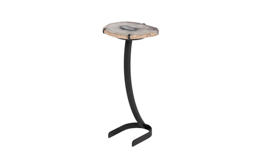 Agate Side Table, Horseshoe Base, Assorted