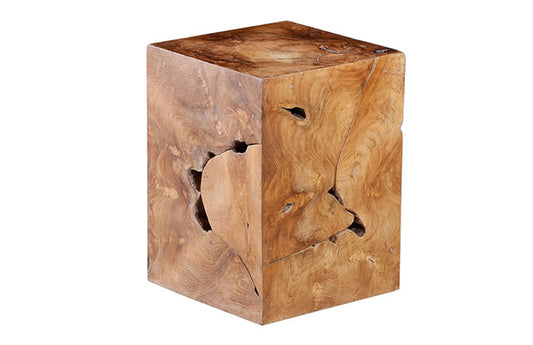 Teak Slice Stool, Square