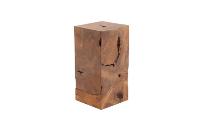 Teak Slice Pedestal, Square, SM