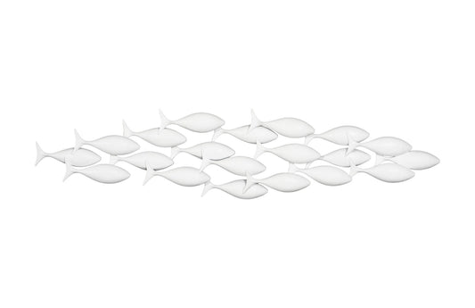 School of Fish Wall Art, Matte White