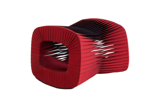 Seat Belt Ottoman, Red