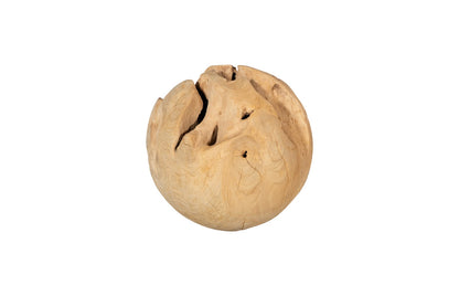 Teak Wood Ball, Small, Bleached