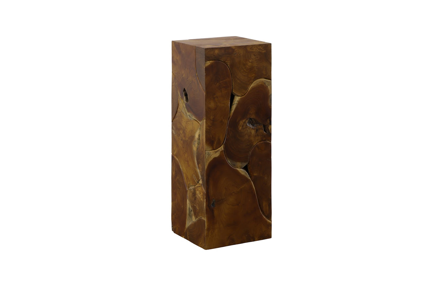 Teak Slice Pedestal, Square, MD