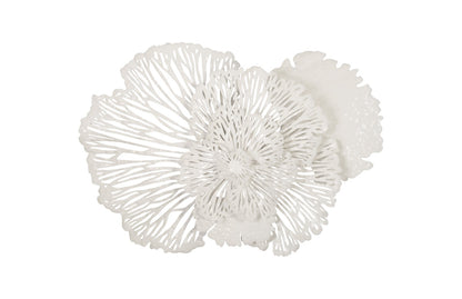 Flower Wall Art, Medium, White, Metal