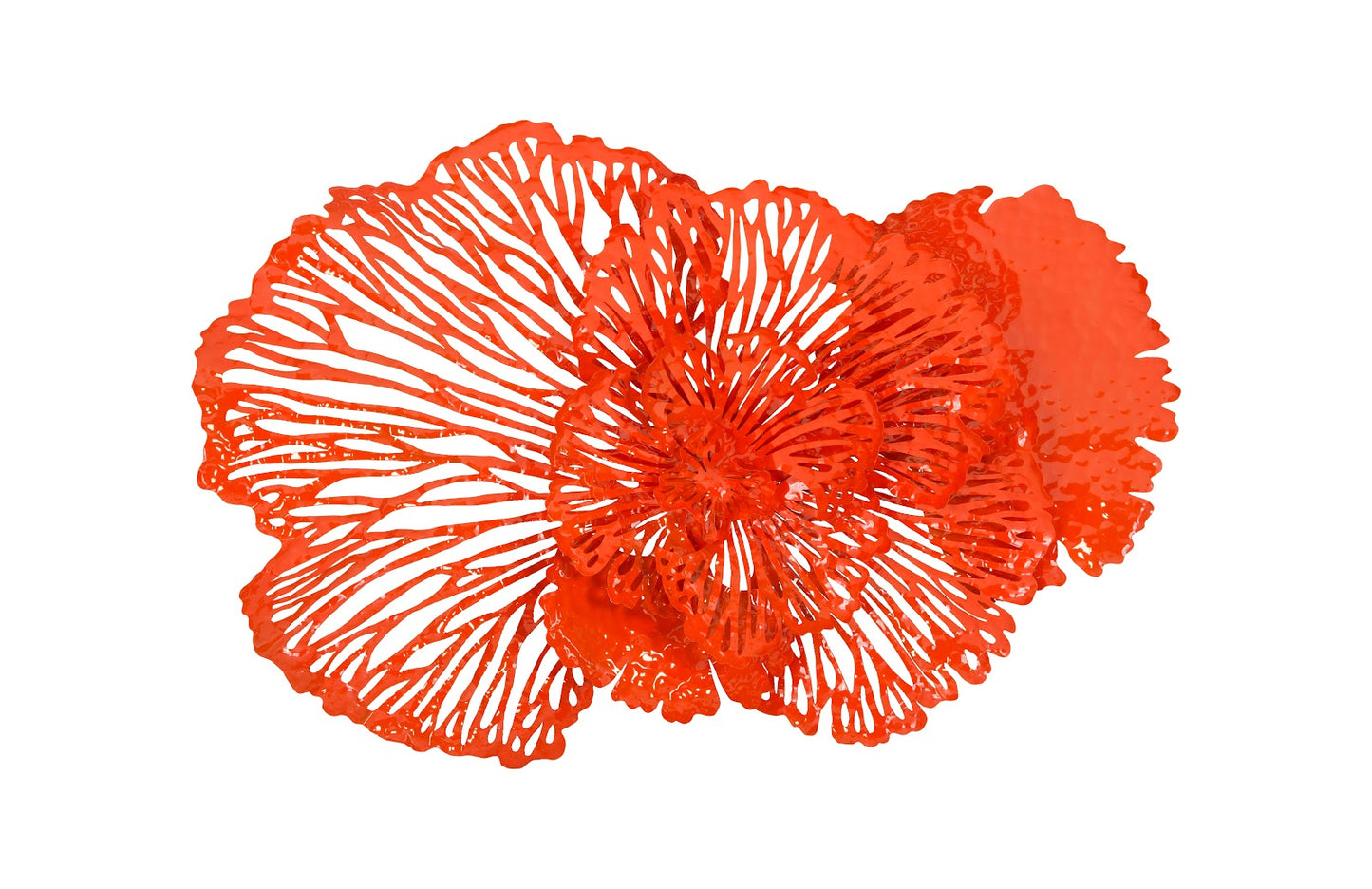 Flower Wall Art, Medium, Coral, Metal