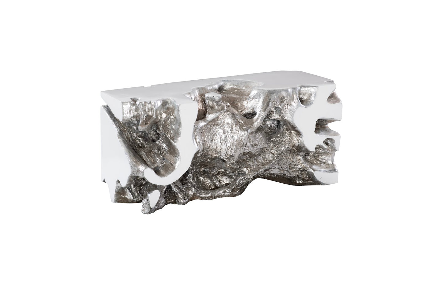 Freeform Bench, White, Silver Leaf, SM