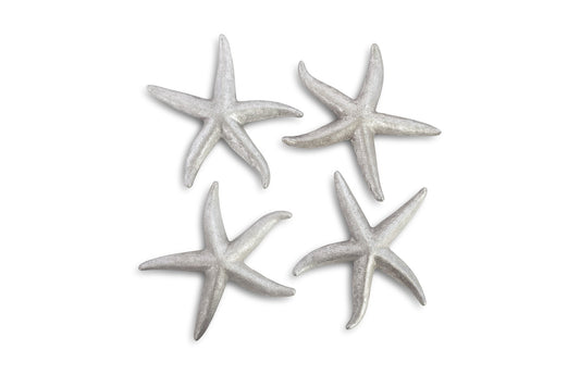 Starfish, Silver Leaf, Set of 4, MD