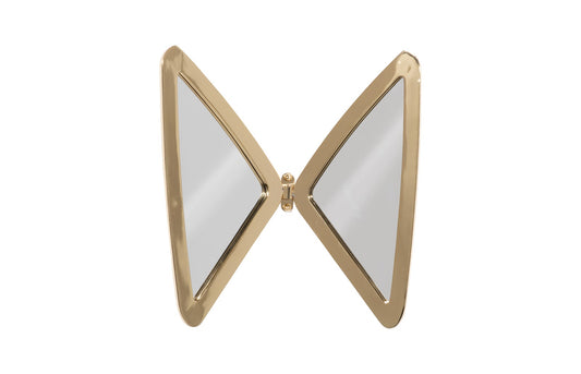 Butterfly Mirror, Plated Brass Finish