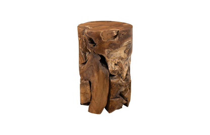 Teak Chunk Side Table, Round