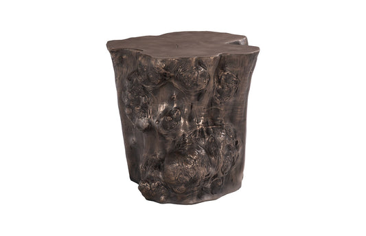 Log Side Table, Bronze