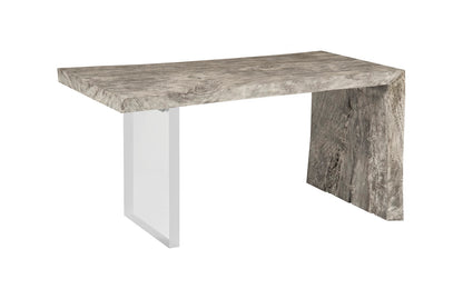 Waterfall Desk, Gray Stone, Acrylic Leg