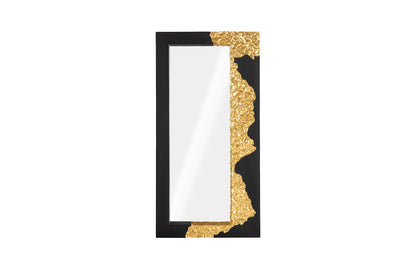 Mercury Mirror, Rectangle, Black, Gold Leaf