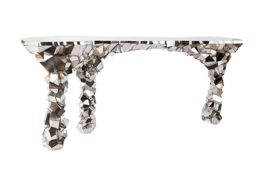 Crazy Cut Console, Stainless Steel, Silver