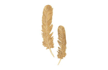 Feathers Wall Art, Large, Gold Leaf, Set of 2