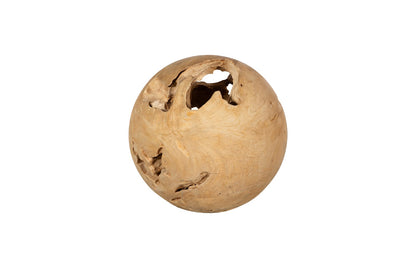 Teak Wood Ball, Medium, Bleached