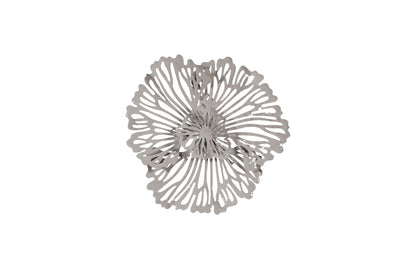 Flower Wall Art, Extra Small, Gray, Metal