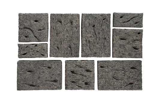 Etched Rock Puzzle Wall Tiles, Set of 9