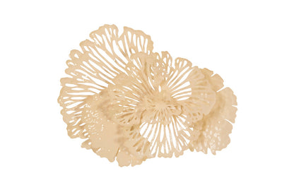 Flower Wall Art, Small, Ivory, Metal