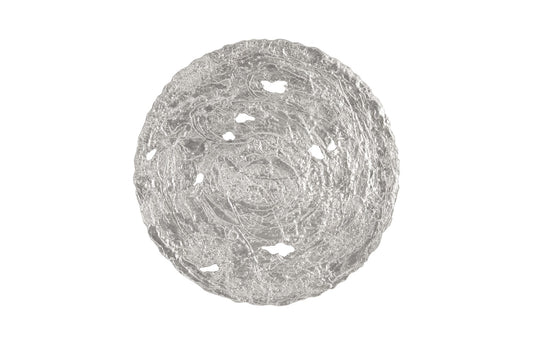 Molten Wall Disc, Large, Silver Leaf