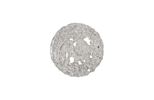 Molten Wall Disc, Small, Silver Leaf