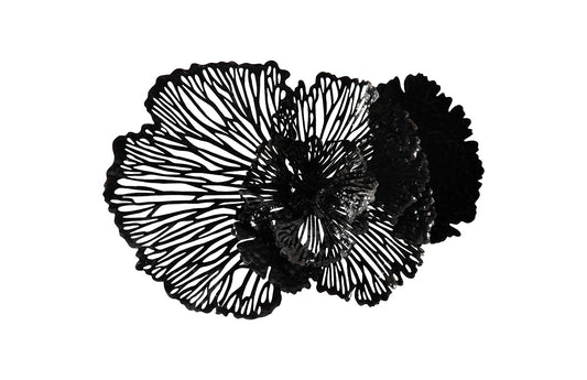 Flower Wall Art, Medium, Black, Metal