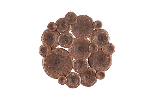 Lotus Collage, Round, Copper/Black