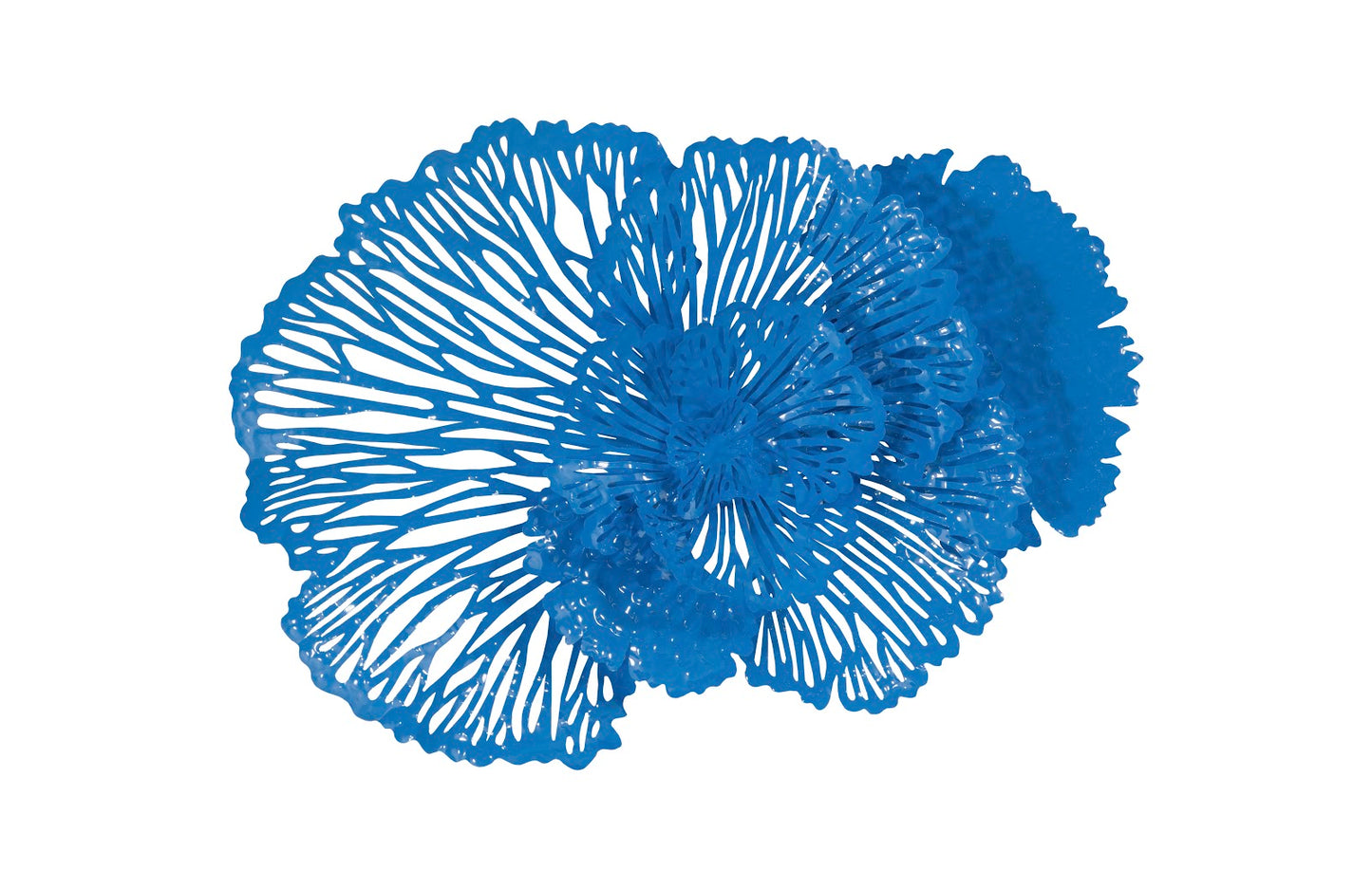 Flower Wall Art, Medium, Blue, Metal